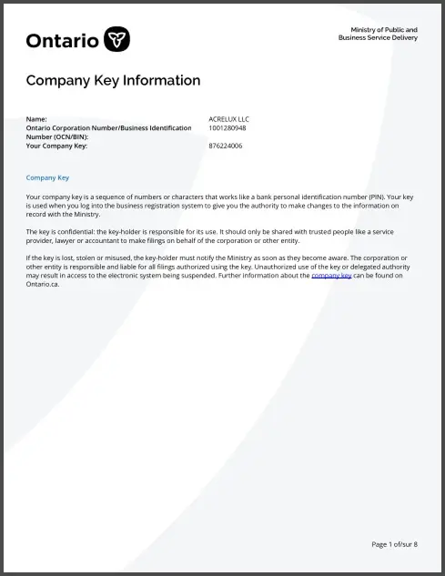 Company Key Information